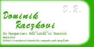 dominik raczkovi business card